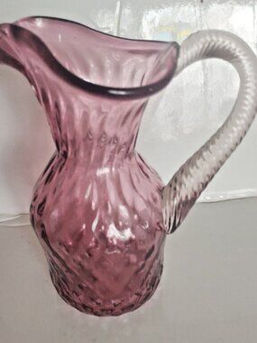 Vintage Chalet Rossi Canada Cranberry Art Glass 7" Jug 1960's